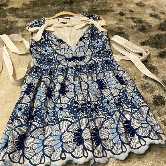 Alexis Gorgeous Shades of blue Floral embroidered Dress Alexis Gorgeous Shades of blue Floral embroidered Dress
